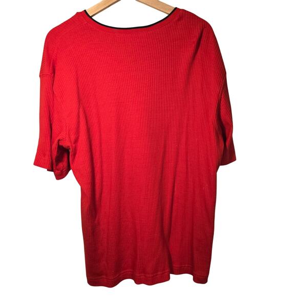 Elisabeth by Liz Claiborne Red V-Neck Knit Top, Size 2X – Classic Staple [0282] - Picture 2 of 8